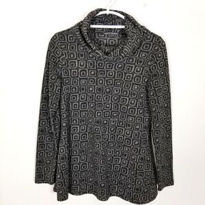 SnoSkins Women Cowl Neck Pullover‎ Sweater Sz S Gray Black Casual Outdoor